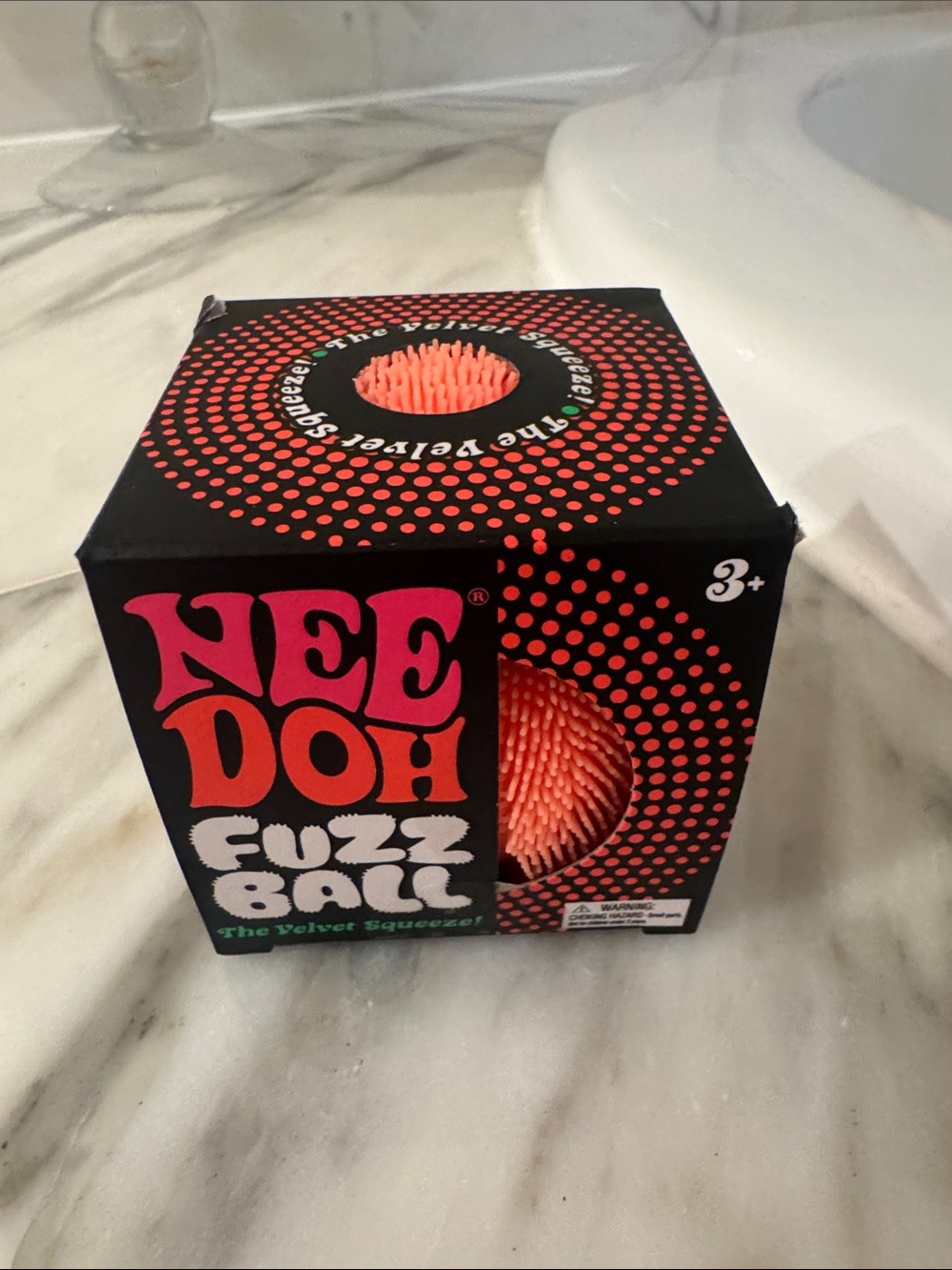 Needoh Fuzz Ball Toy - Orange new in box